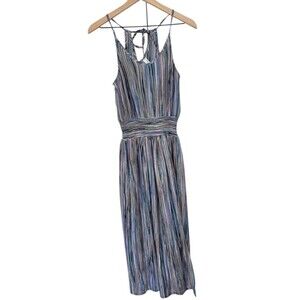 L Love Striped Sleeveless Maxi Dress in Blue and Purple - Size S